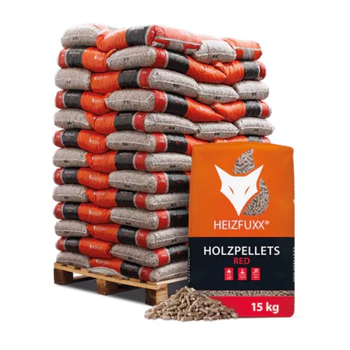 Heizfuxx Holzpellets Red 15kg x 65 Sack 975kg Palette Heizfuxx Holzpellets Red 15kg x 65 Sack 975kg Palette